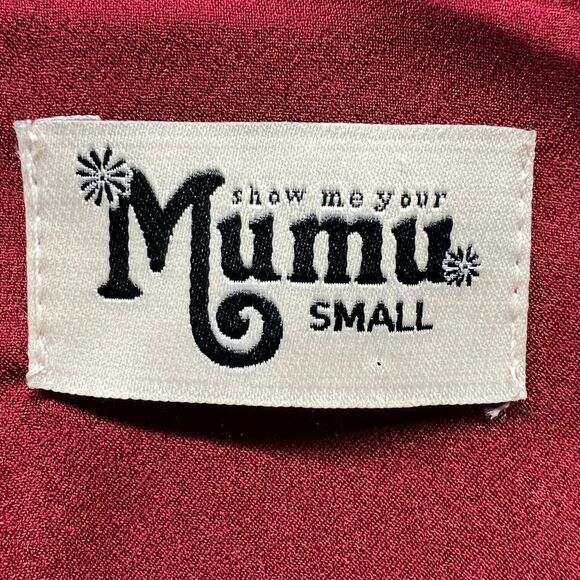 Show Me Your MuMu Noelle Wrap Dress in Ruby Luxe Satin S - Picture 8 of 15